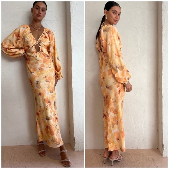 Significant Other Libby Midi Dress in Painted
Poppy Yellow NEW - Picture 5 of 12